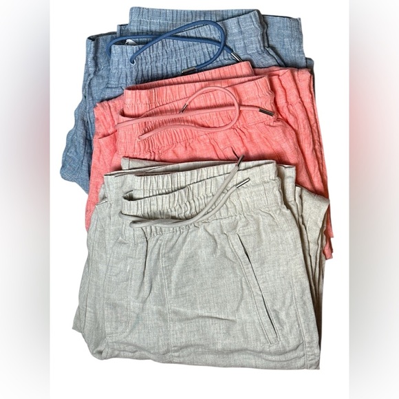 Athleta Retreat Coral Linen Wide Leg Pant - Picture 2 of 7